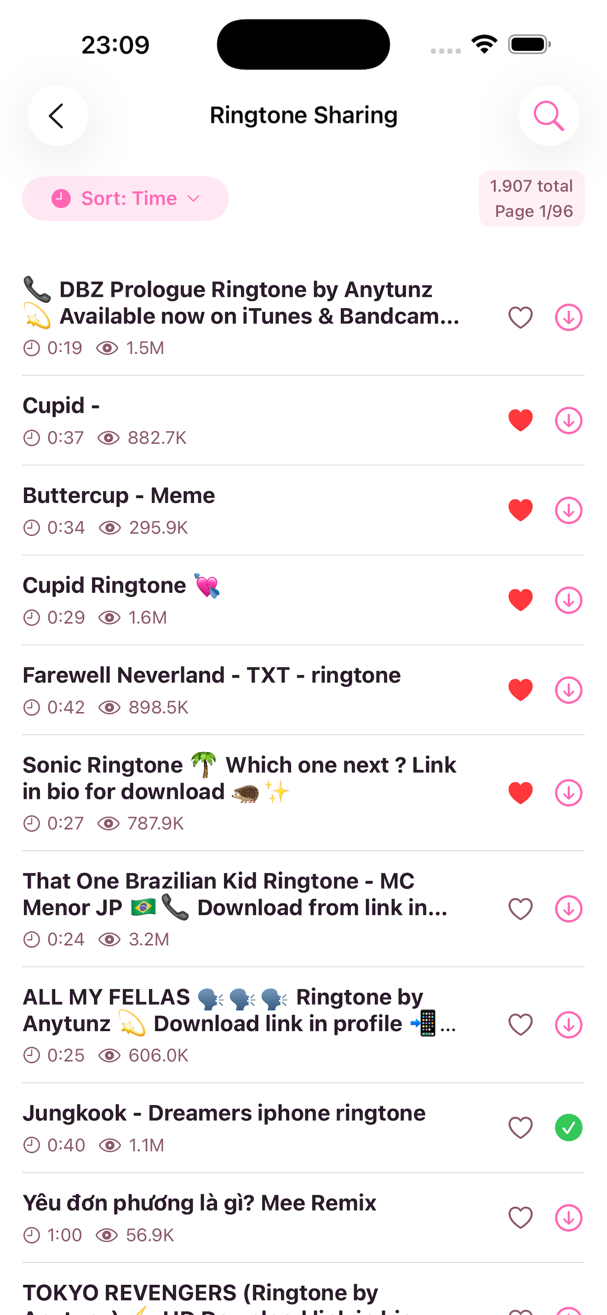 Ringtone App Interface